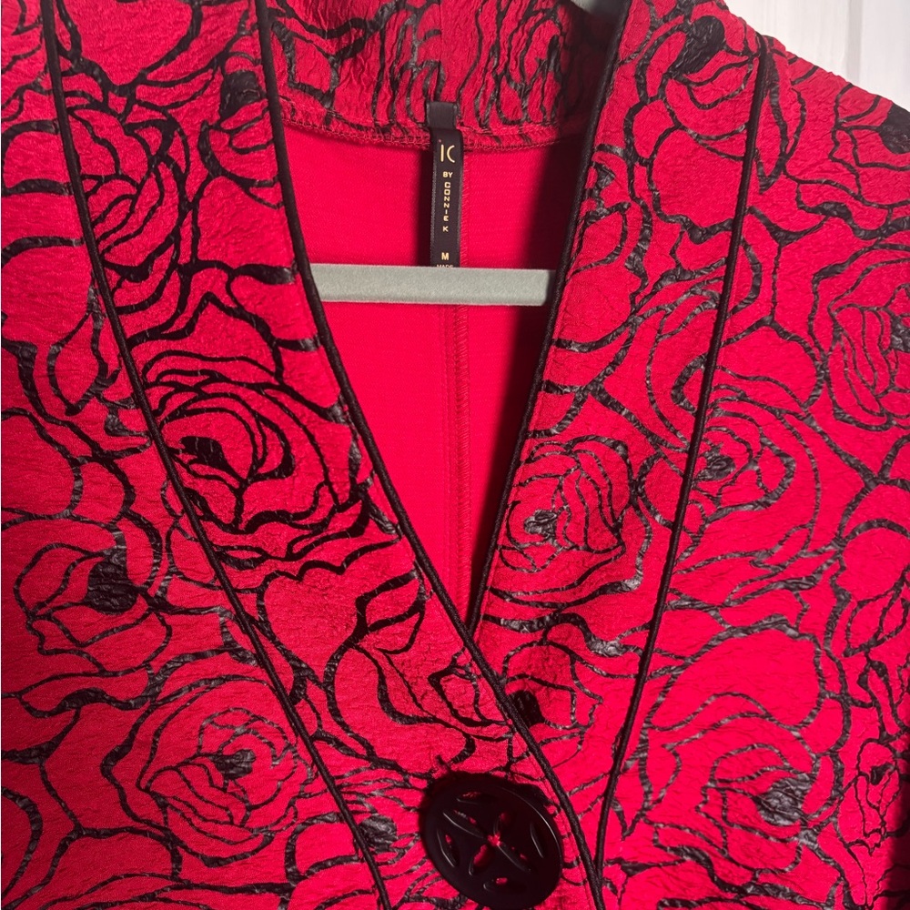 Red Floral Patterned Jacket - Picture 2 of 5
